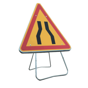 Panneau de signalisation chantier AK3 Chaussée rétrécie 1000/850 mm