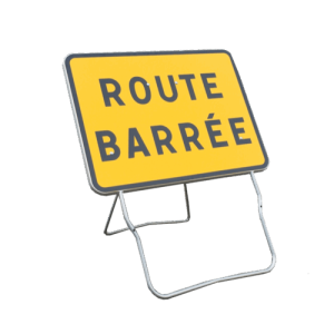 Panneau de signalisation type KC Route barrée indication temporaire
