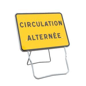 Panneau de signalisation type KC Circulation alternée indication temporaire