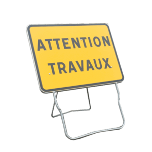 Panneau de signalisation type KC Attention travaux indication temporaire
