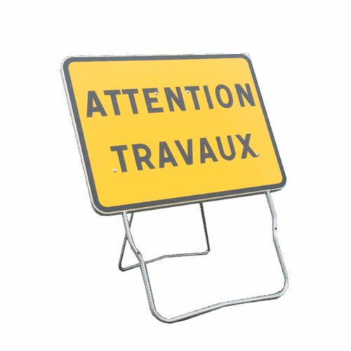 Panneau de signalisation type KC Attention travaux indication temporaire