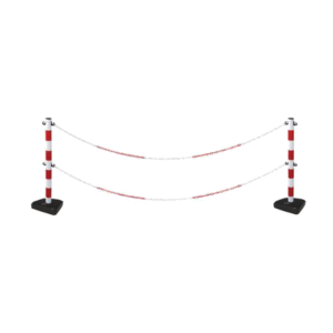 Poteaux incassable pour chaine rouge et blanche avec double accrochage