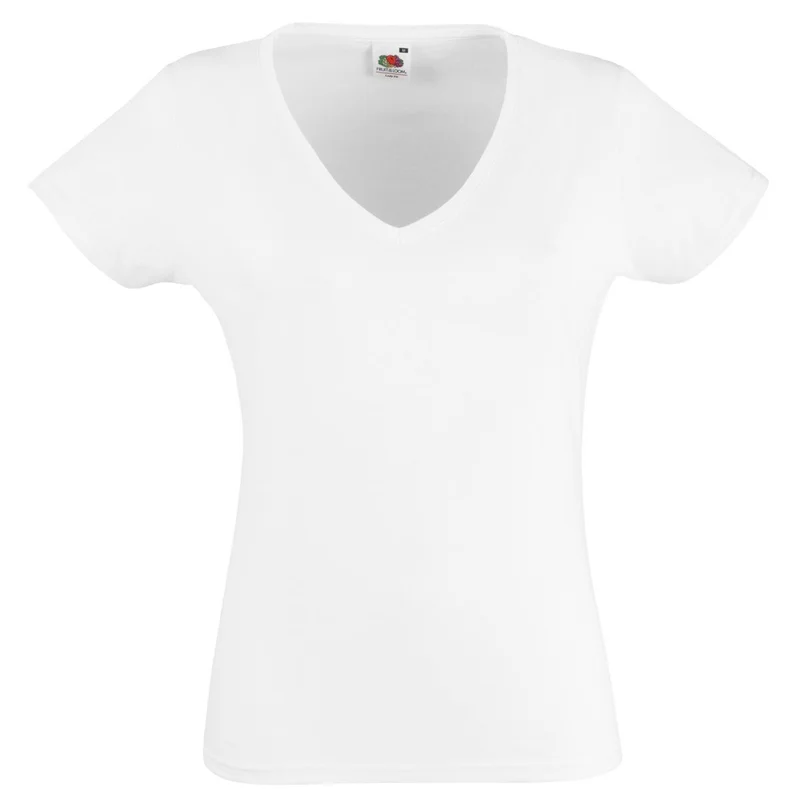 Tee-Shirt femme Col V Blanc