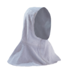 La cagoule de soudeur en croûte de bovin à une ouverture à l'avant  par 3 pressions sous rabat cuir large protection couvrant les épaules , classe A1