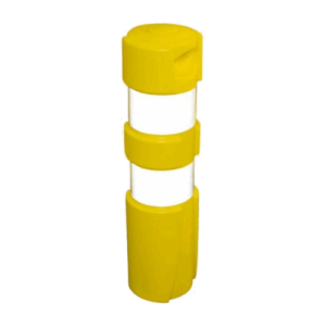 La balise K5d jaune est un élément de signalisation routière fabriqué en polyéthylène basse densité.