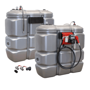 La Cuve de stockage gasoil PEHD permet un stockage jusqu'à 1500L double paroi avec station à gasoil avec une puissance de 230Vet un débit considérable de 60 l/min